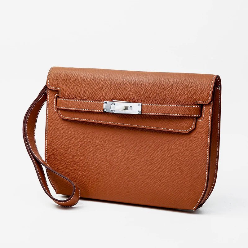 Sac Pochette Cuir Homme Camel Ambré - Instant Gentleman - Instant Cuir