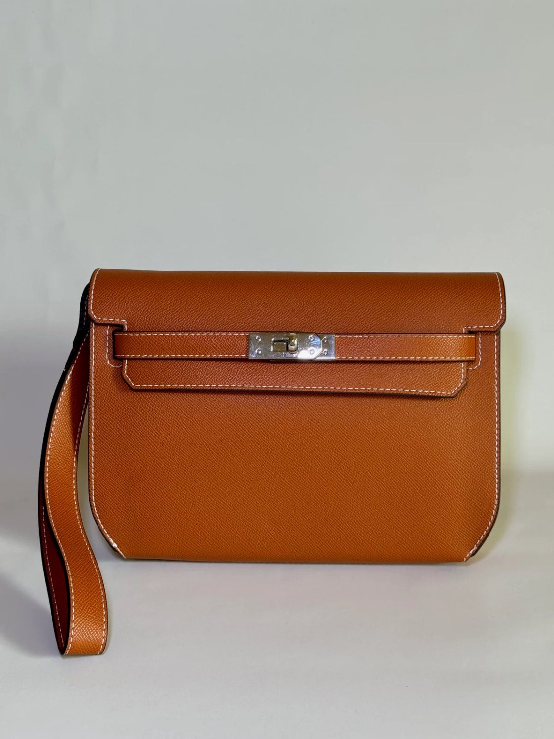 Sac Pochette Cuir Homme Camel Ambré - Instant Gentleman - Instant Cuir