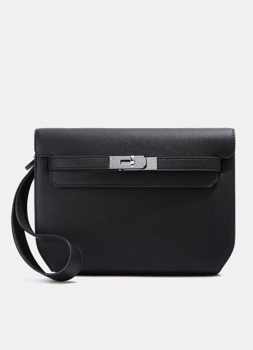 Sac Pochette Cuir Homme Noir Supême - Instant Gentleman - Instant Cuir